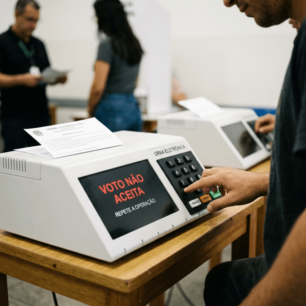 Show electronic voting, highlight NÃO ACEITA votes